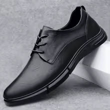 Men's Leather Oxford Brogue Dress Shoes Pointed Toe Business Office