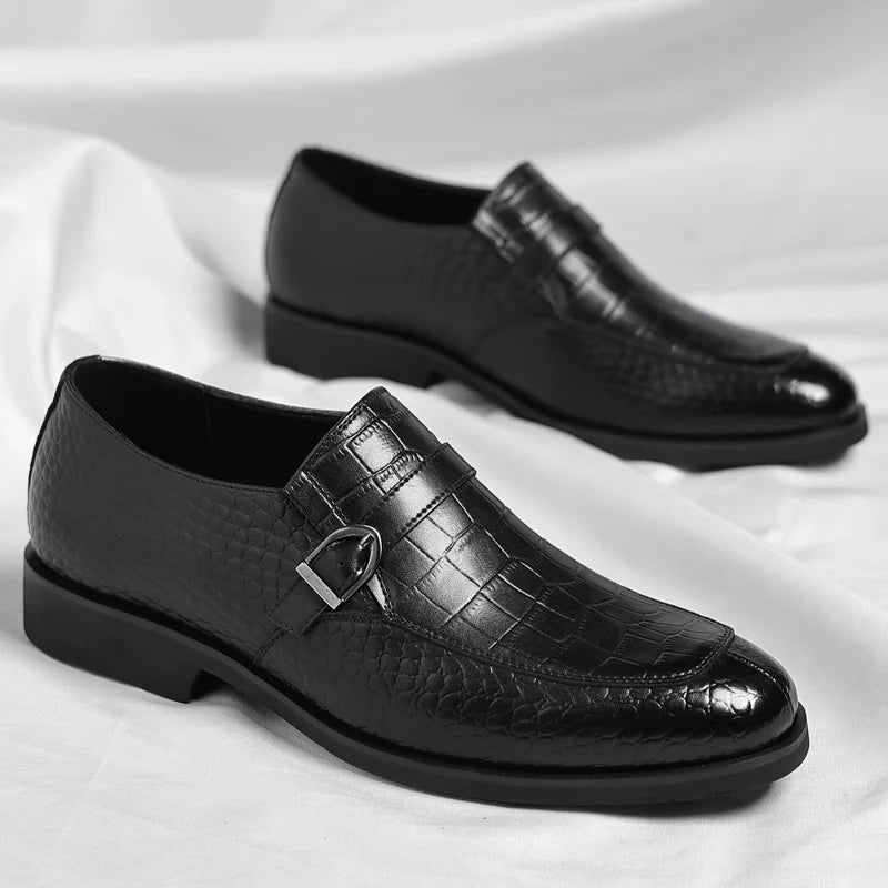 Men's Leather Oxford Brogue Dress Shoes Pointed Toe Business Office