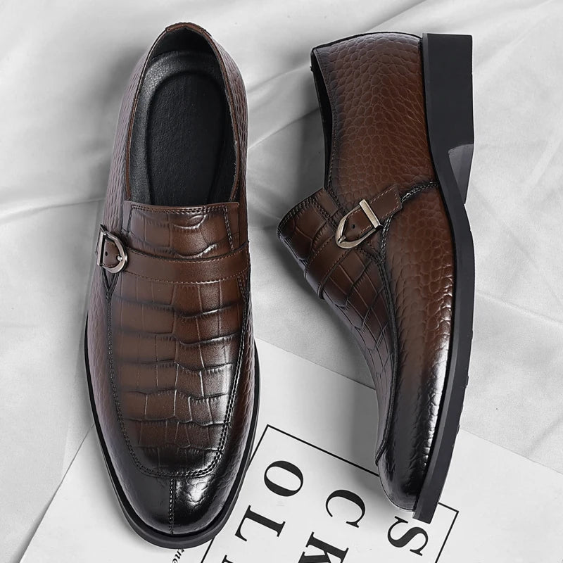 Men's Leather Oxford Brogue Dress Shoes Pointed Toe Business Office