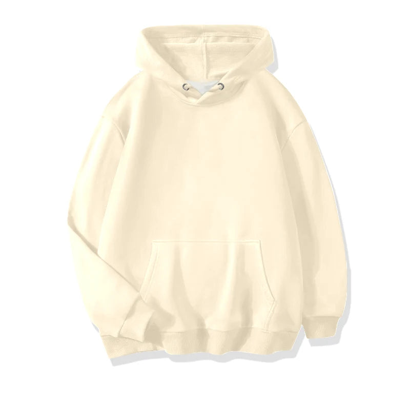 Men's Solid Pullover Streetwear Hoodie, Spring/Autumn Sweatshirt