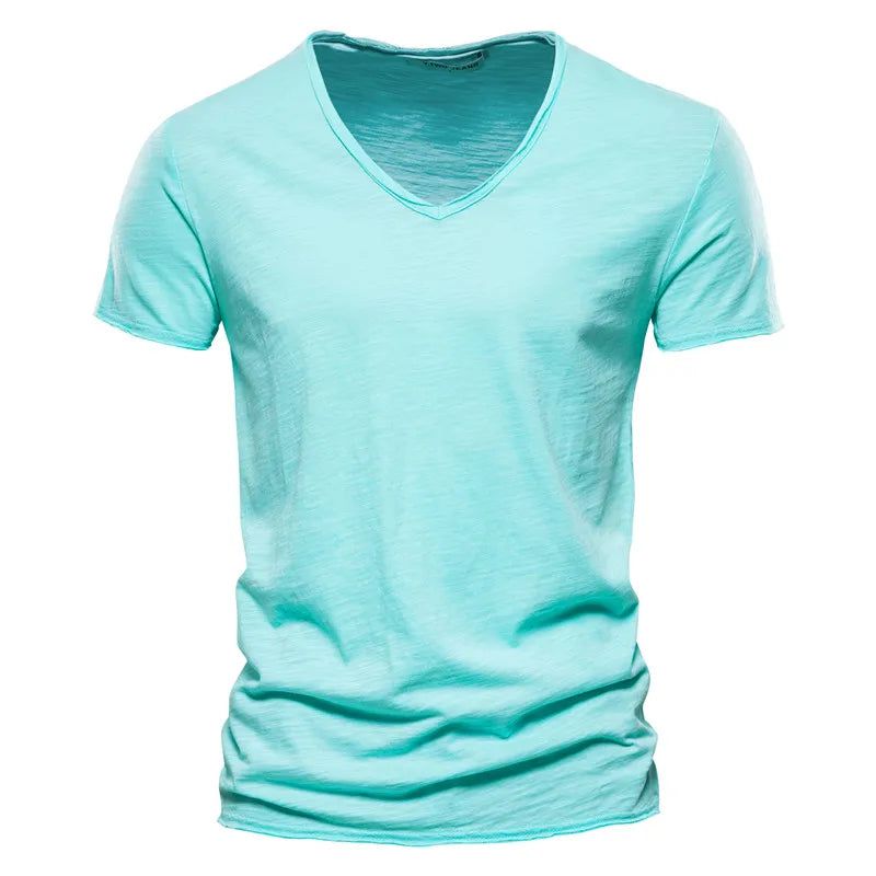 PRĄŻKOWANY LETNI T-SHIRT MĘSKI