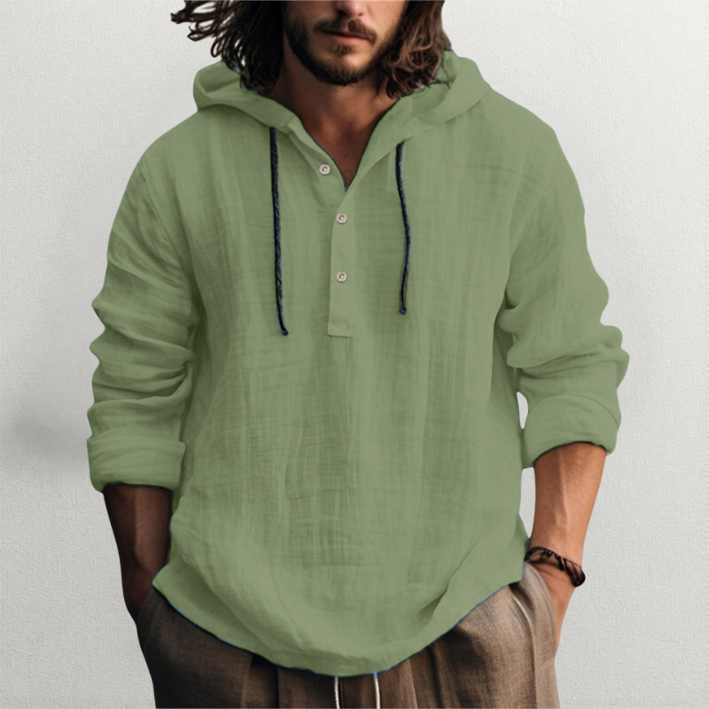 KOSZULA MĘSKA Z KAPTUREM Z LNU