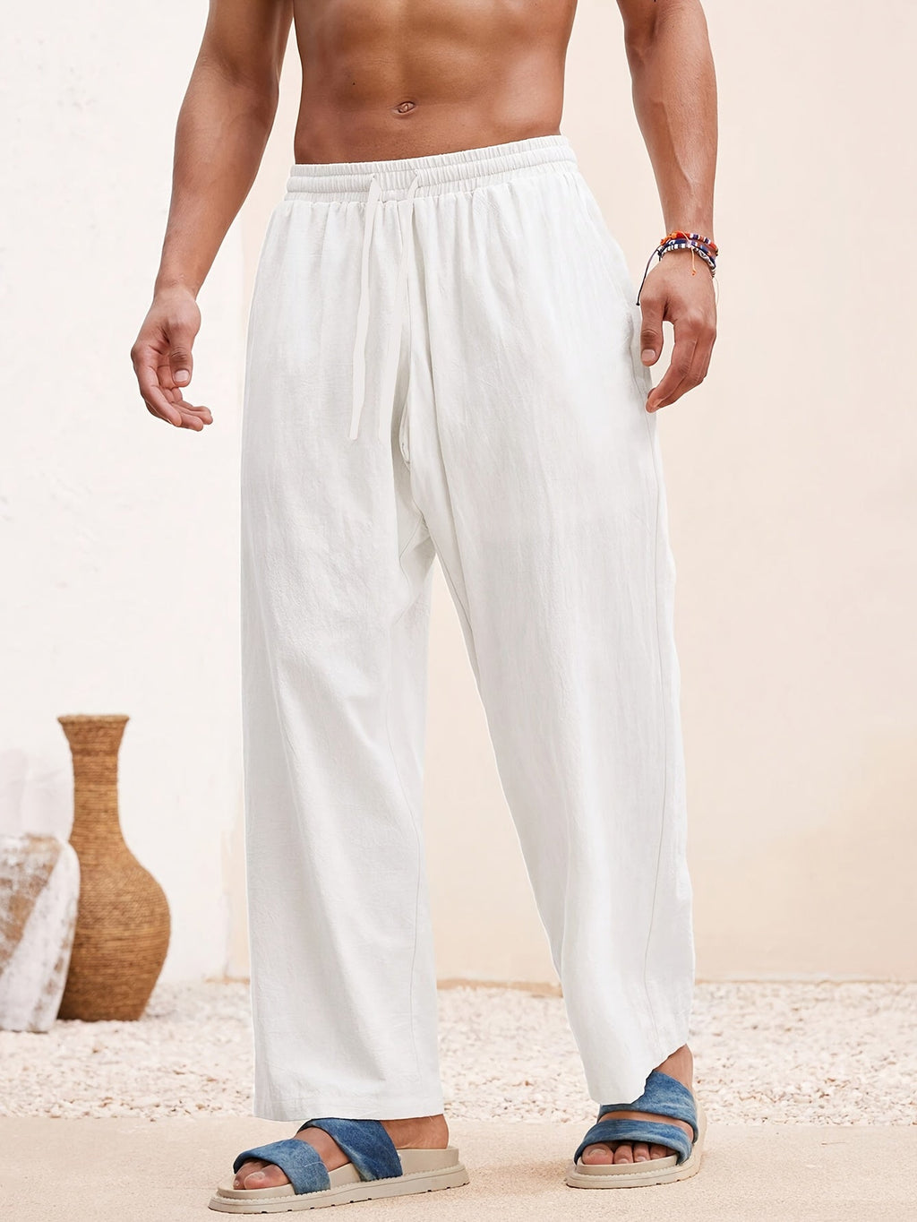 SOLID COLOUR TROUSERS FOR MEN