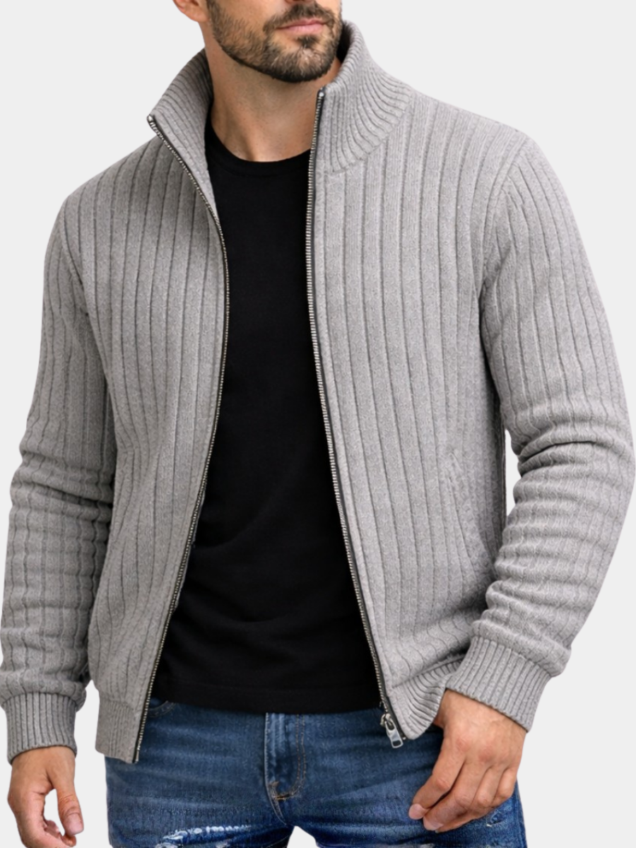 KLASYCZNY ELEGANCKI ROZPINANY SWETER MĘSKI