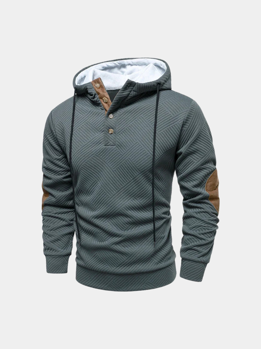 MĘSKI SWETER Z PÓŁGOLFEM I ZAPIĘCIEM NA GUZIKI, FASON SLIM FIT