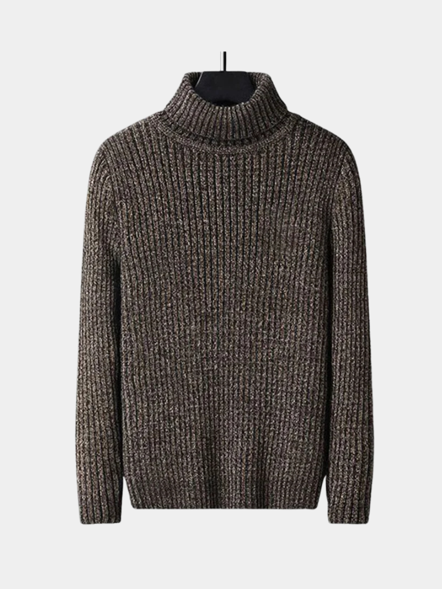 SWETER MĘSKI Z ROLOWANYM KOŁNIERZEM