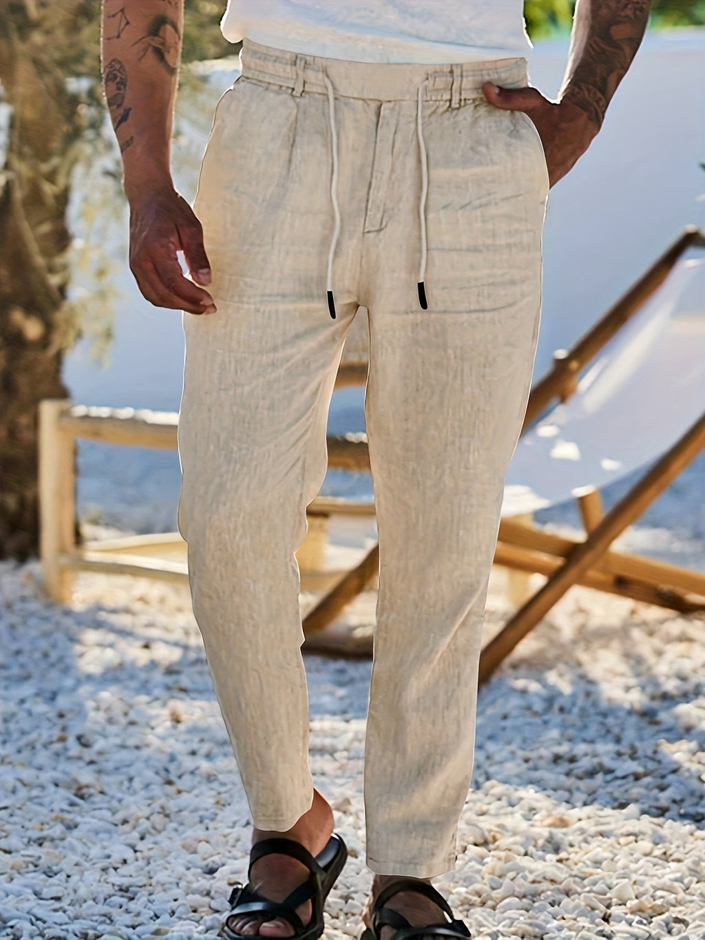 SPODNIE MĘSKIE Z PROSTĄ NOGAWKĄ