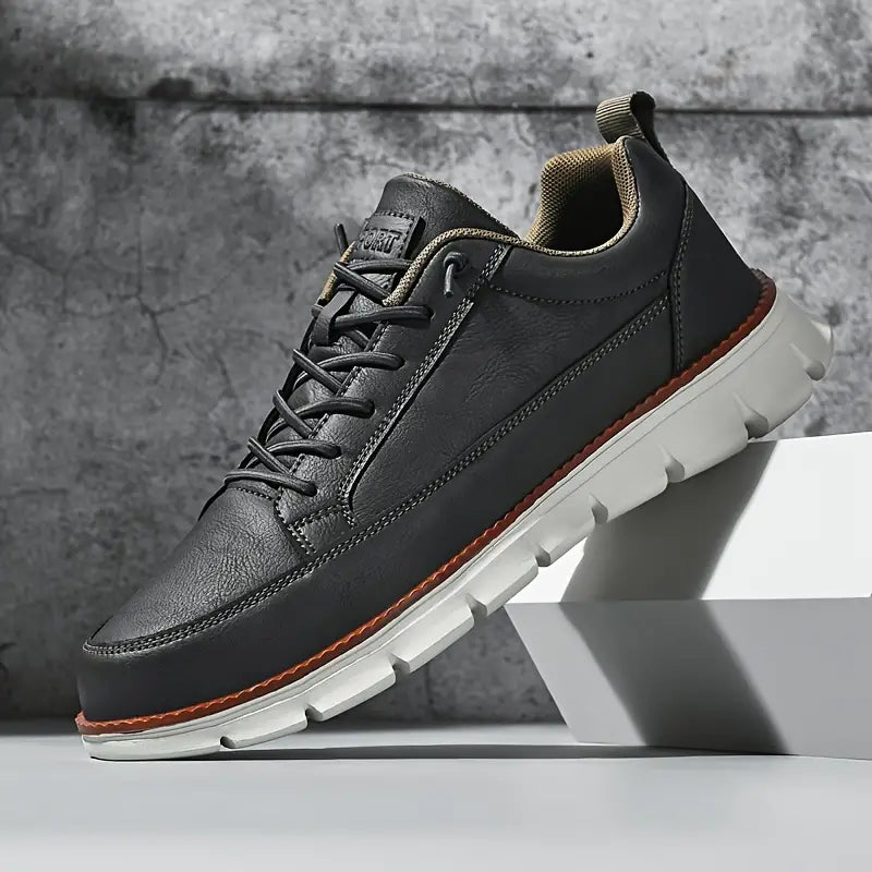 SKÓRZANE SNEAKERSY ZE WSPARCIEM