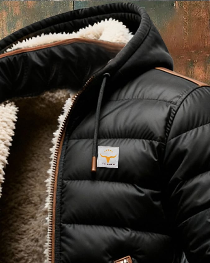 ELEGANCKA KURTKA MĘSKA TYPU SHERPA Z PIKOWANIAMI
