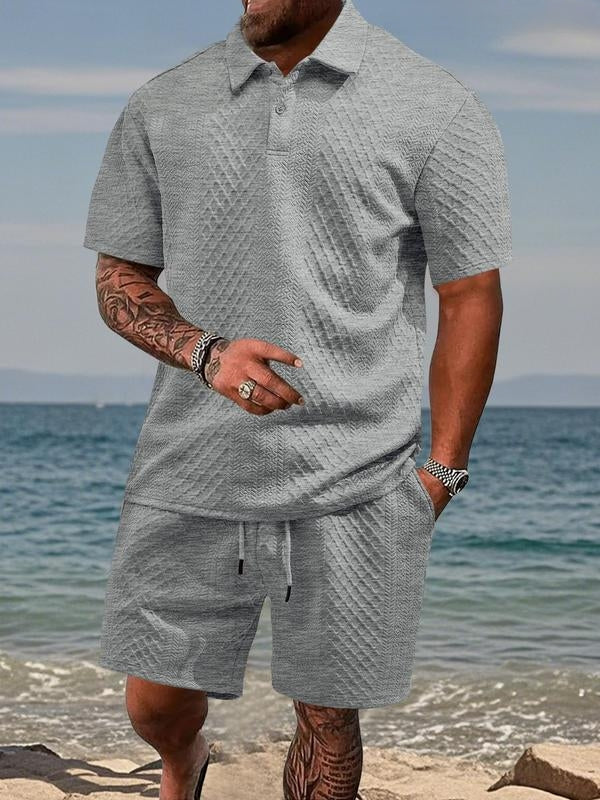MĘSKI ZESTAW POLO Z FAKTURĄ