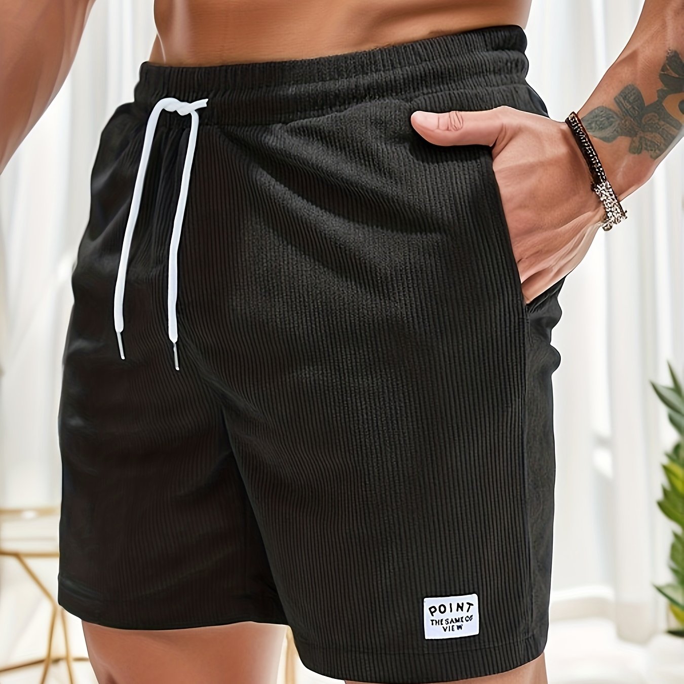 MĘSKIE SZORTY SKINNY ZE SZNURKIEM