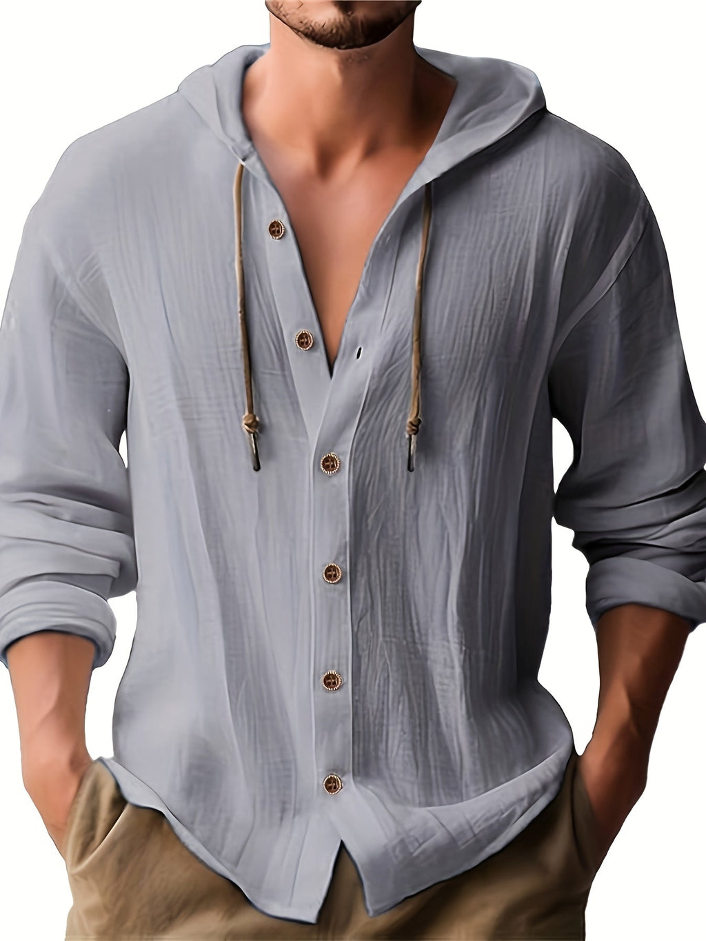LENIANE MĘSKA KOSZULA Z KAPTUREM