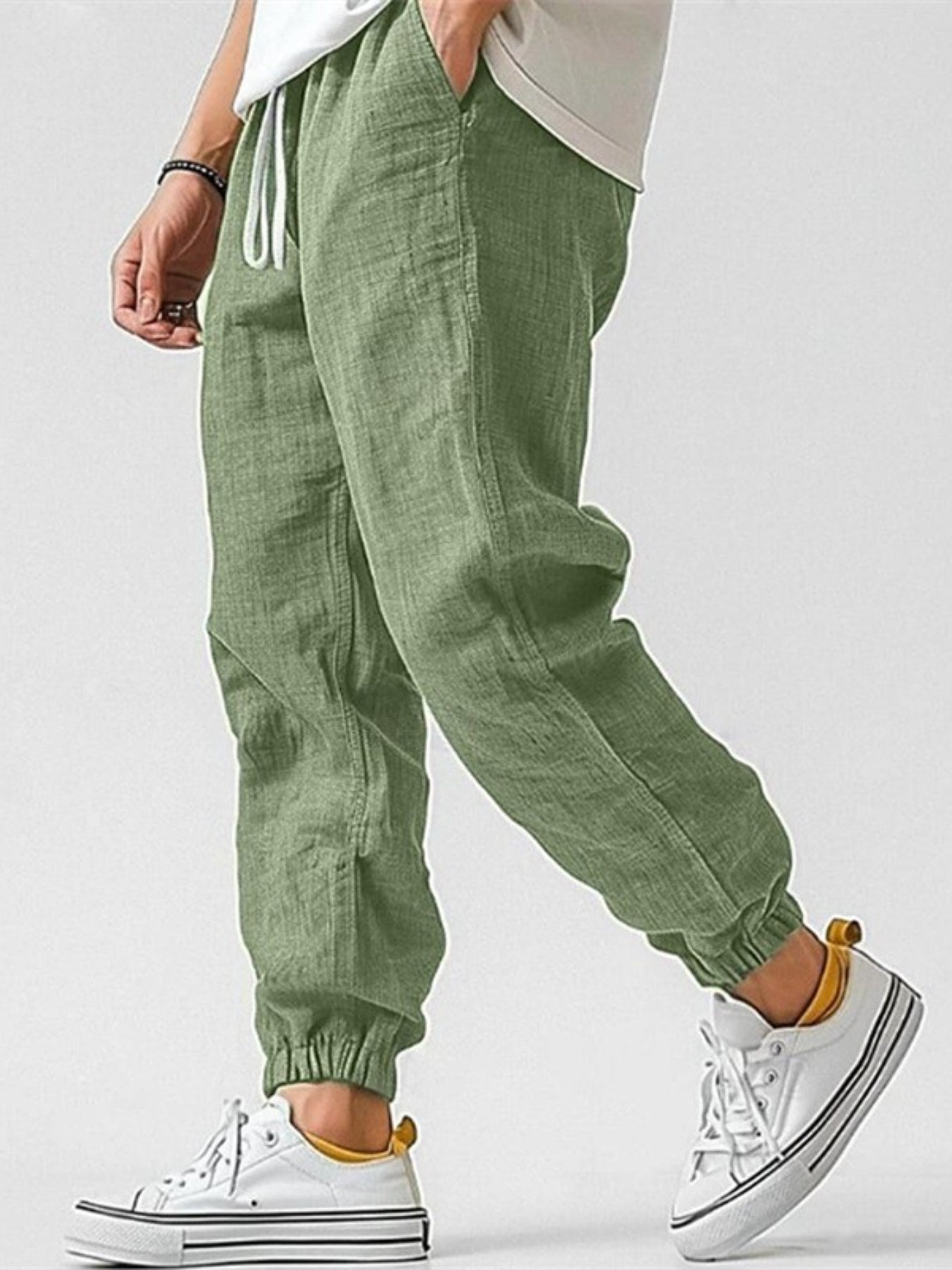 JOGGERY MĘSKIE Z BAWEŁNY I LNU