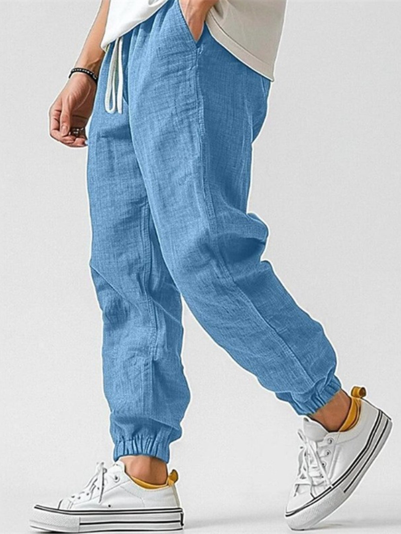 JOGGERY MĘSKIE Z BAWEŁNY I LNU